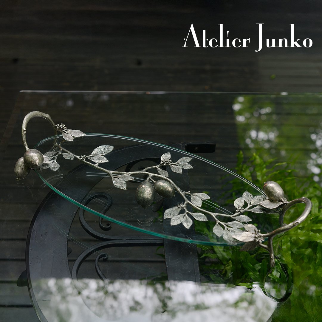 トレー ガラス オーバル レモン Tray Glass Oval Lemon | Atelie