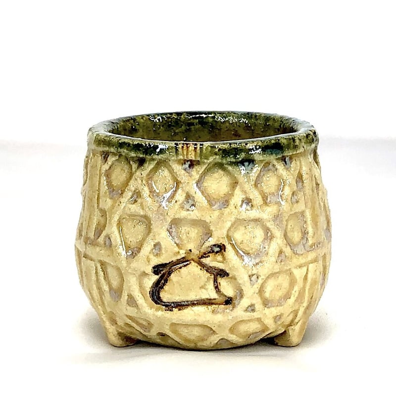 瀬戸焼 表千家十四代而妙斎宗匠 作 銘：鶏篭 蓋置 花押 共箱 加藤芳右