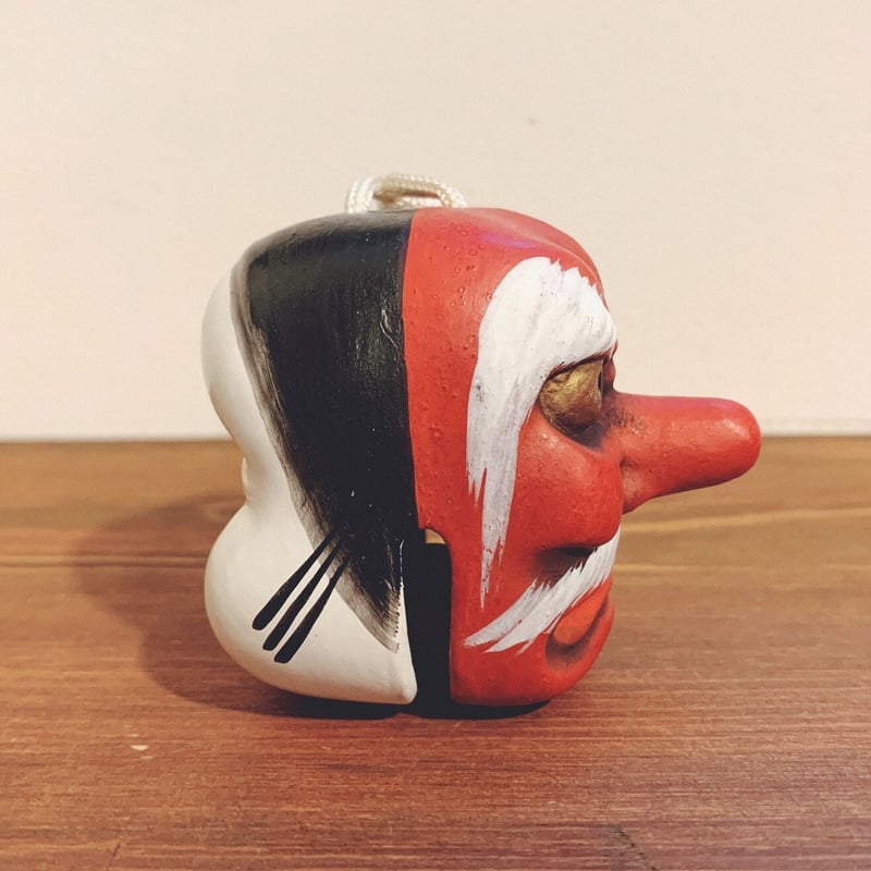 清水焼・高橋毅孖の土鈴『天狗とお多福』 | 象々の郷土玩具