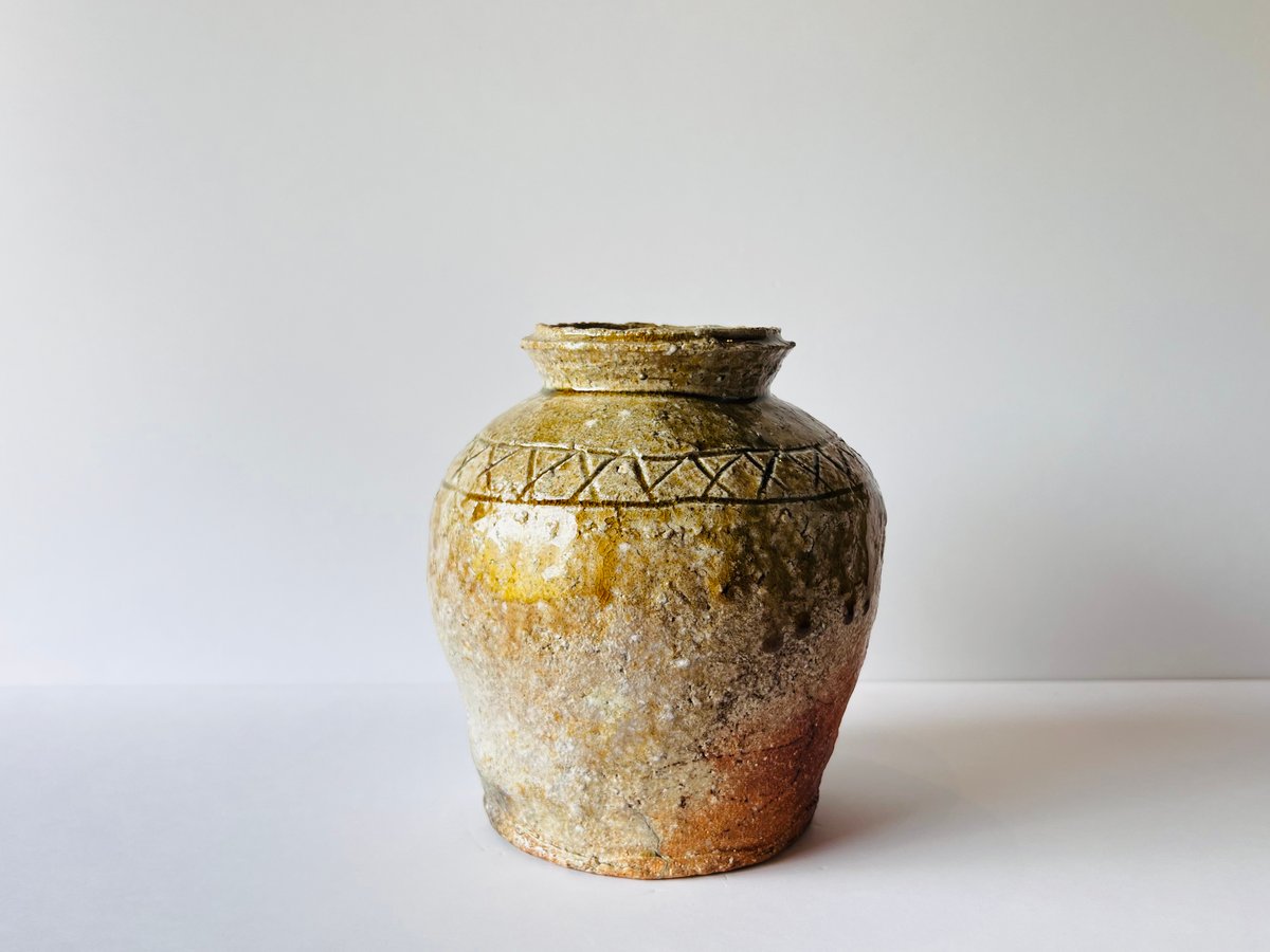 信楽焼 荒川智作 壷 径1尺2寸（約36cm） 共箱 本物保証 信楽焼 荒川智