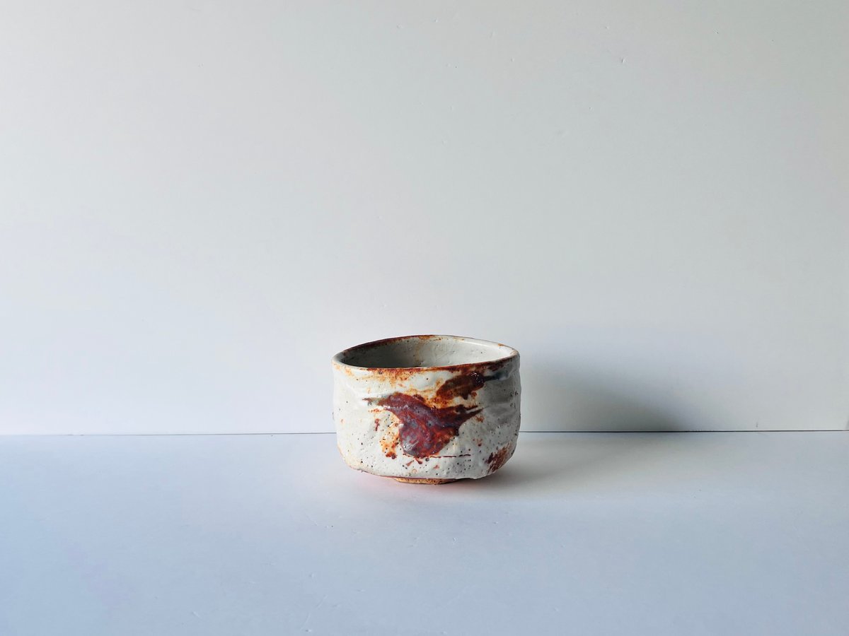 T-72辻村史朗 志野茶碗 共箱有 Shiro Tsujimura Shino tea bow