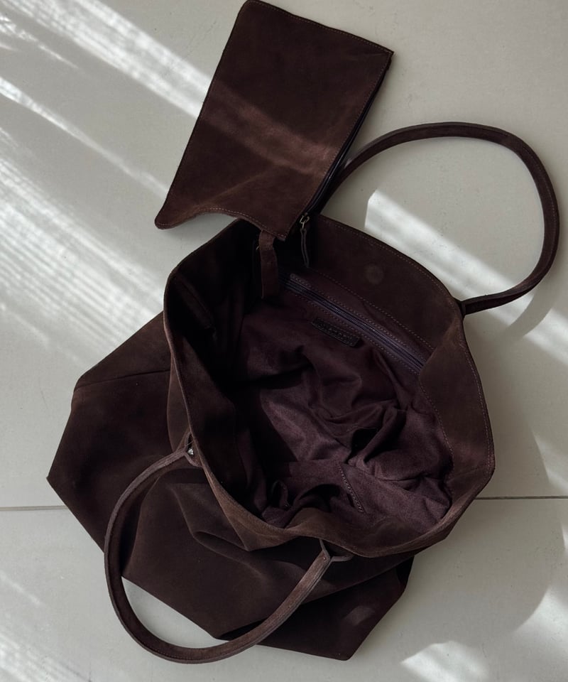 SUEDE LEATHER BIG TOTE | JISTORY