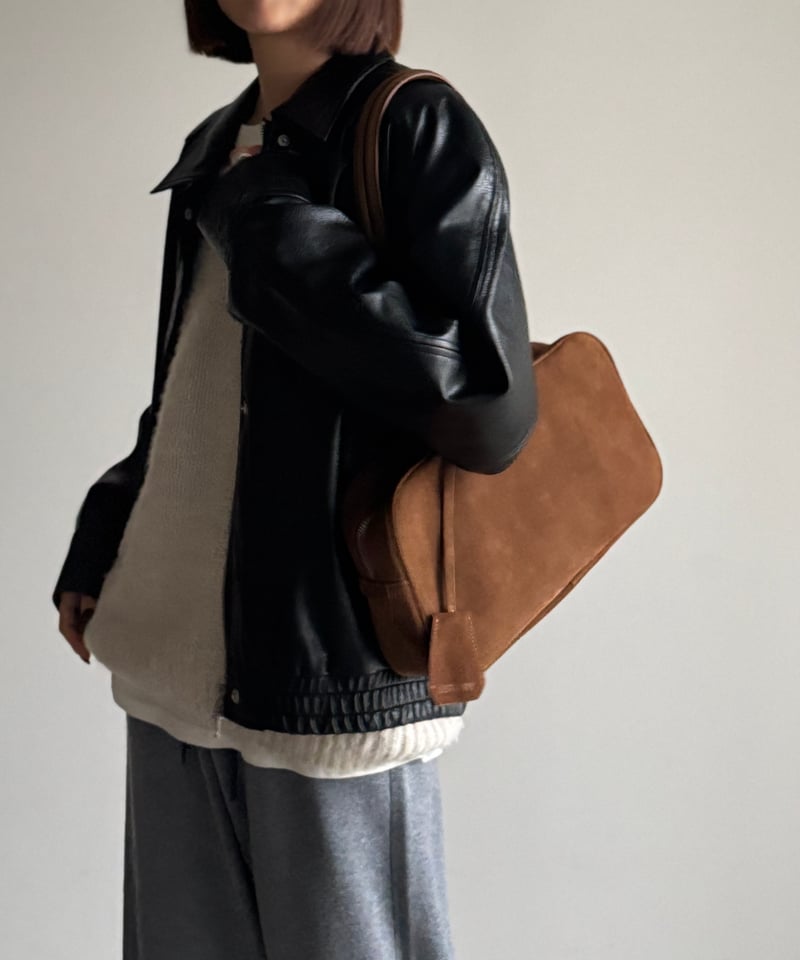 SUEDE SHOULDER BOSTON BAG | JISTORY