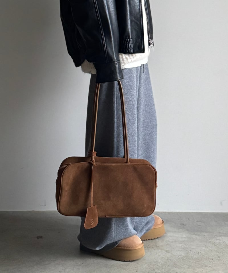 SUEDE SHOULDER BOSTON BAG | JISTORY