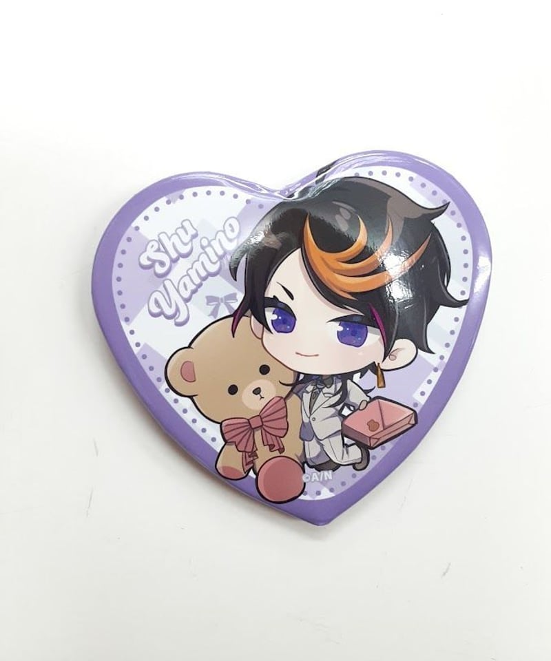 にじさんじ 闇ノシュウ Whiteday Goods 2022 ハート型缶バッジ(SD柄) |