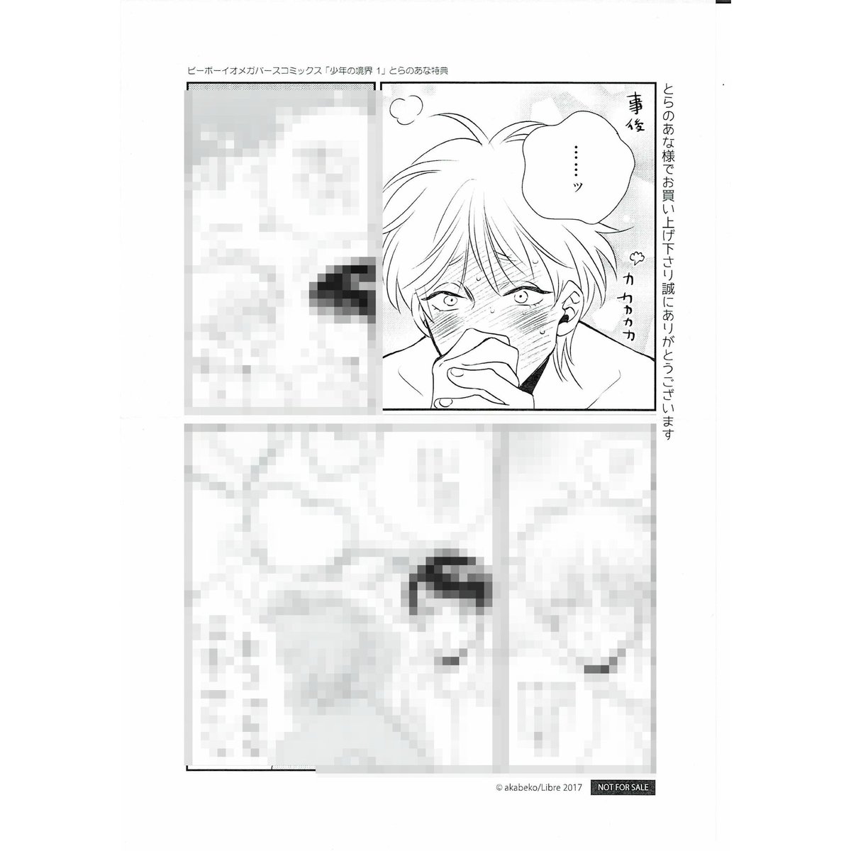 akabeko 『少年の境界 1』 とらのあな特典 ペーパー【BLグッズ】 | K