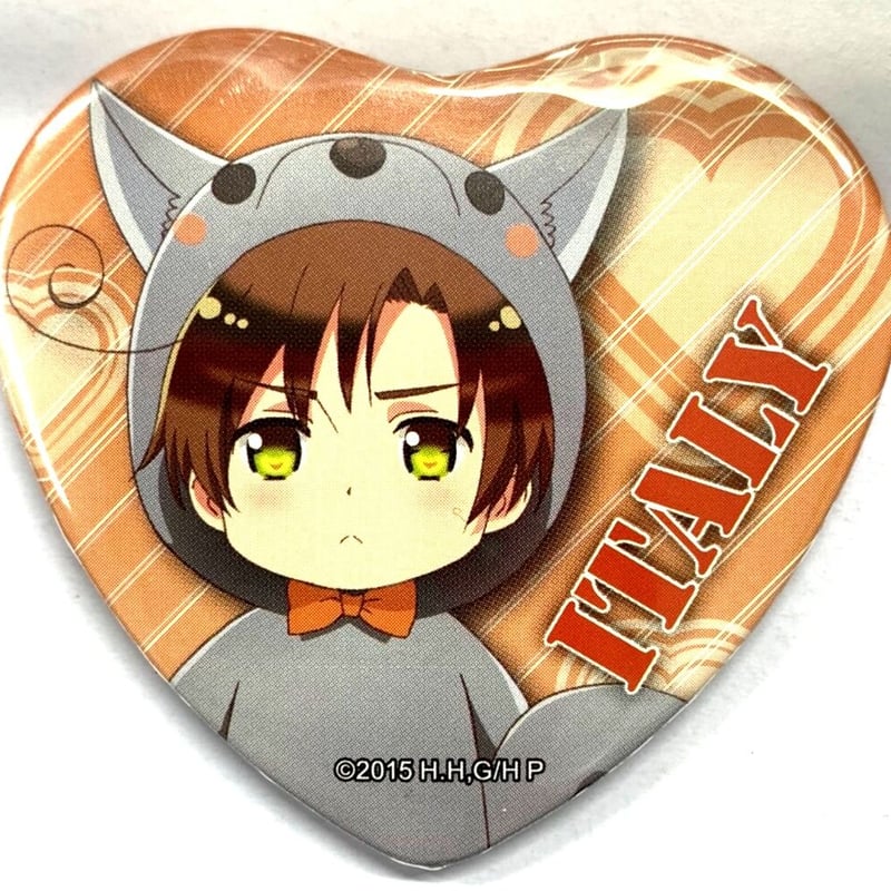 傷み有り】日丸屋秀和 『ヘタリア』 ハート型 缶バッジ 南イタリア