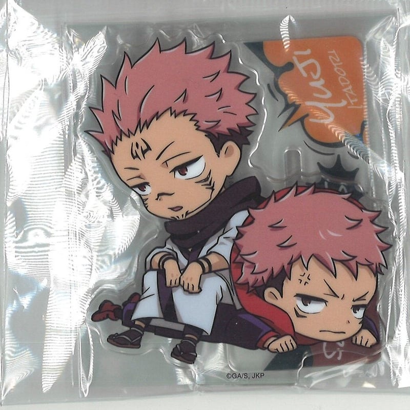 呪術廻戦 虎杖悠仁 両面宿儺 缶バ アクリルフィギュア ストラップ