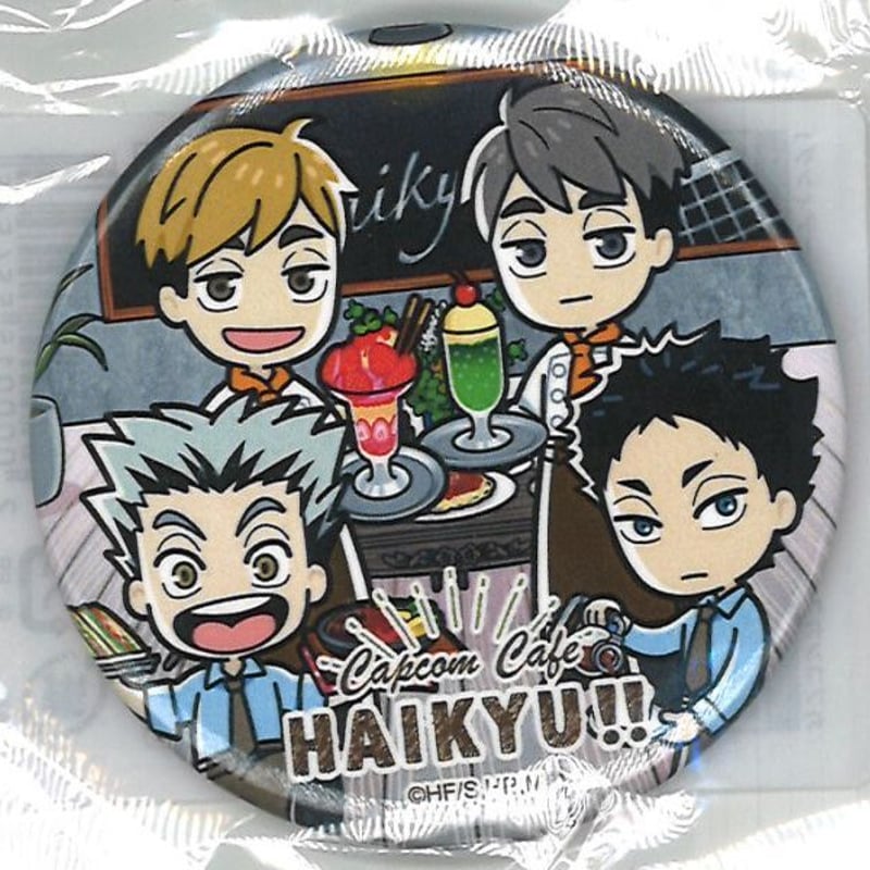 ハイキュー!!×カプコンカフェ 缶バッジ 木兎光太郎 & 赤葦京治 & 宮侑
