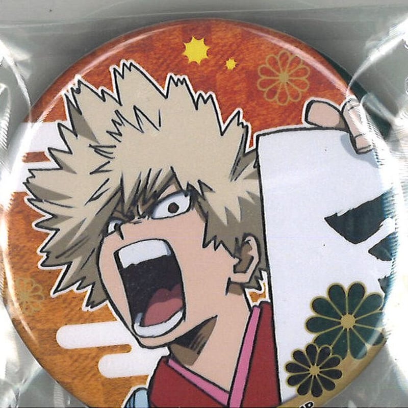 ヒロアカ 浮世絵 浴衣 缶バッジ 爆豪勝己 ヒロアカ 浮世絵 浴衣 缶