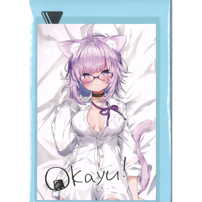 ホロライブ 猫又おかゆ 箔押し 複製サイン入り ポストカード 新衣装