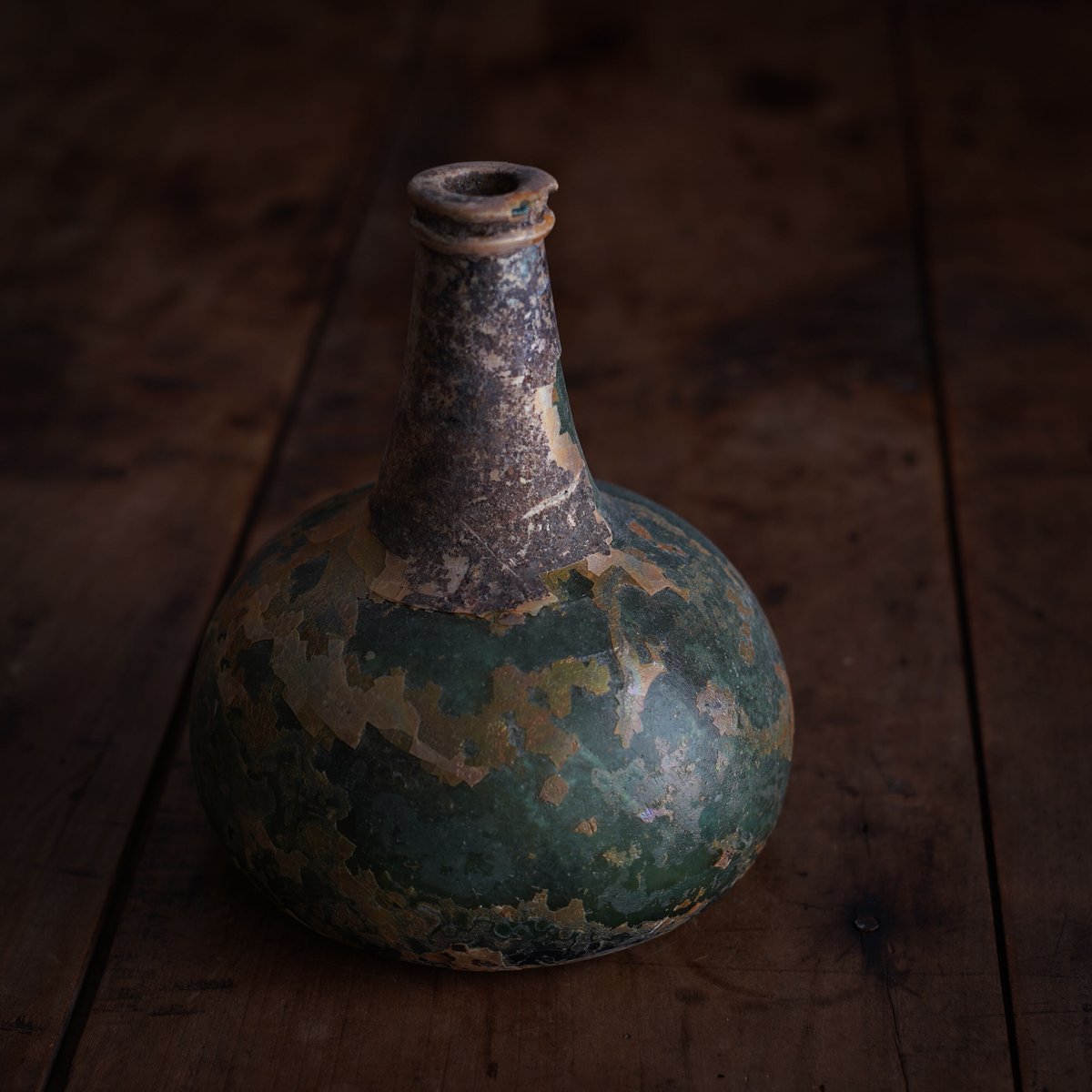 オランダ18世紀 オニオンボトル ガラス瓶 アンティーク 古美術 民藝 花