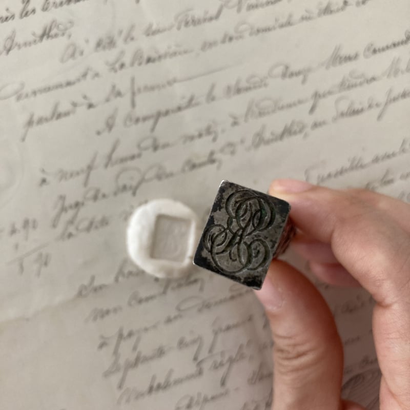 フランスアンティーク シルバー製 シーリングスタンプ・ヤドリギ