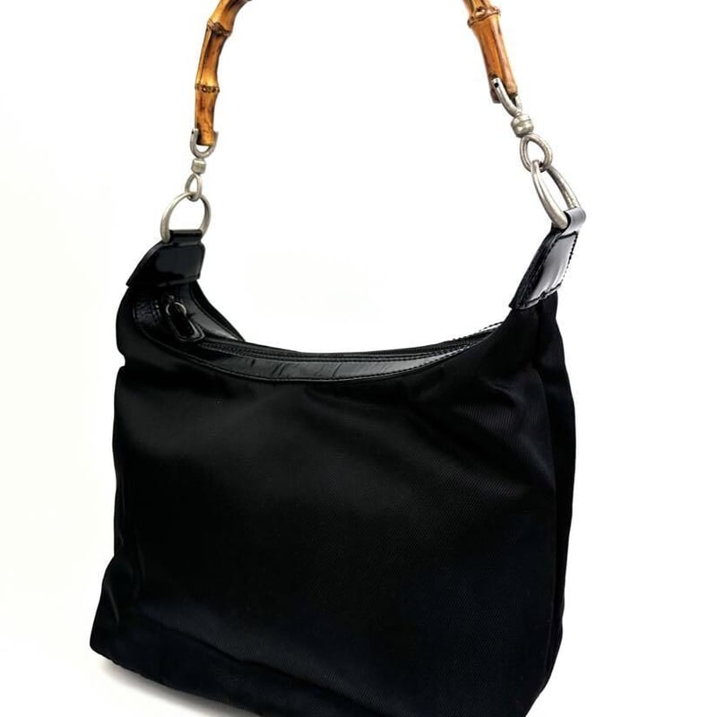 グッチ バンブー ワンショルダー トートバッグ ナイロン レザー