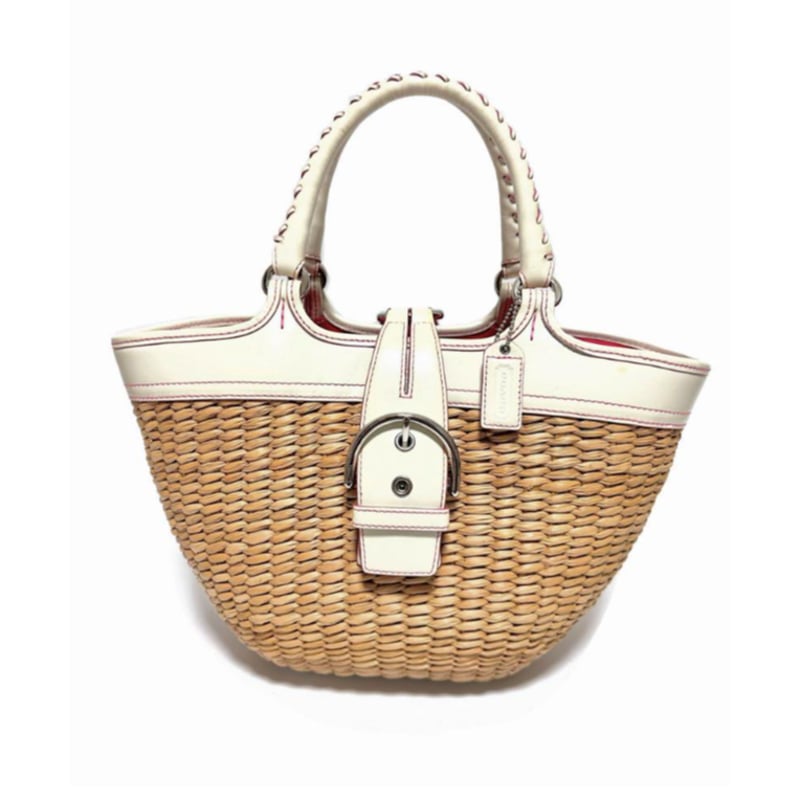 コーチ COACH かごバッグ ハンドバッグ 6271 白 ホワイト ベージュ