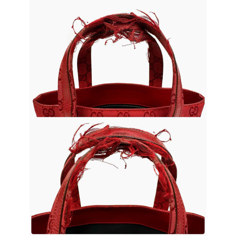 GUCCI グッチ 002 1079 001998 GGキャンバス レザー レッド 赤 ミニハ