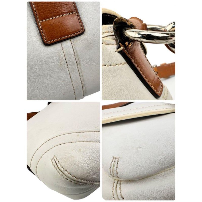 コーチ COACH ショルダーバッグ ホワイト ブラウン 白レザー 茶色