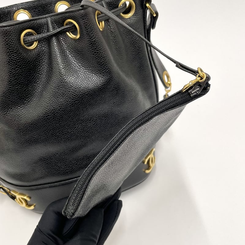 CHANEL キャビアスキン トリプルココ チェーンショルダーバッグ 5番台