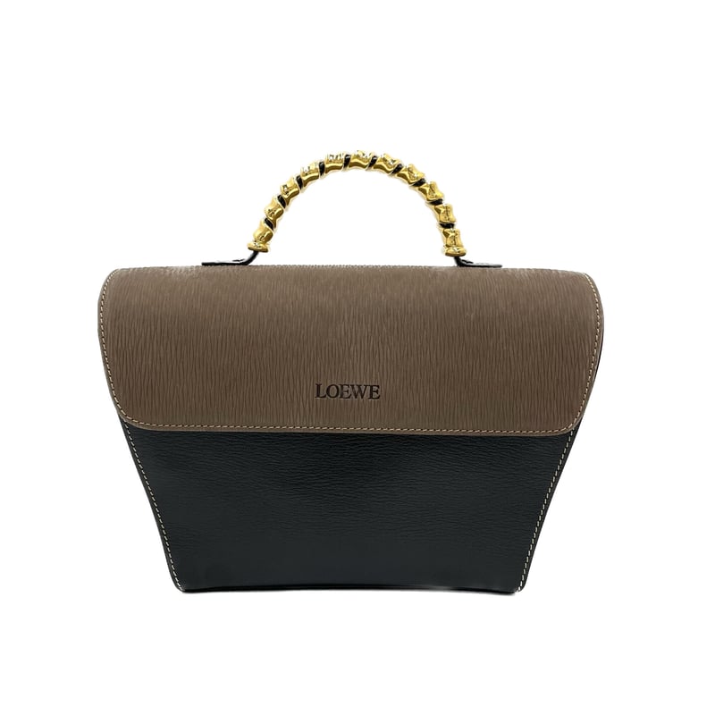 LOEWE ハンドバッグ ベラスケス レザー黒茶 ヴィンテージ ショルダー