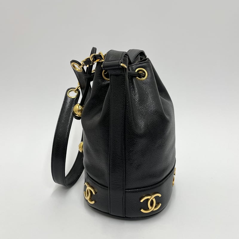 CHANEL キャビアスキン トリプルココ チェーンショルダーバッグ 5番台