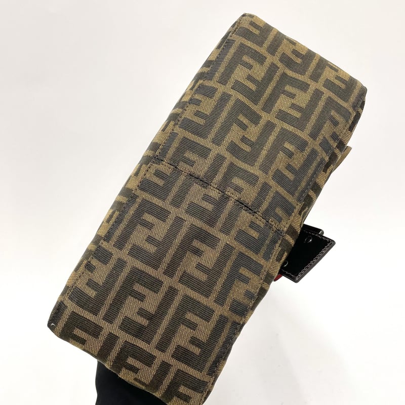 FENDI ズッカ柄 希少ブラック金具 マンマバケット ショルダーバッグ