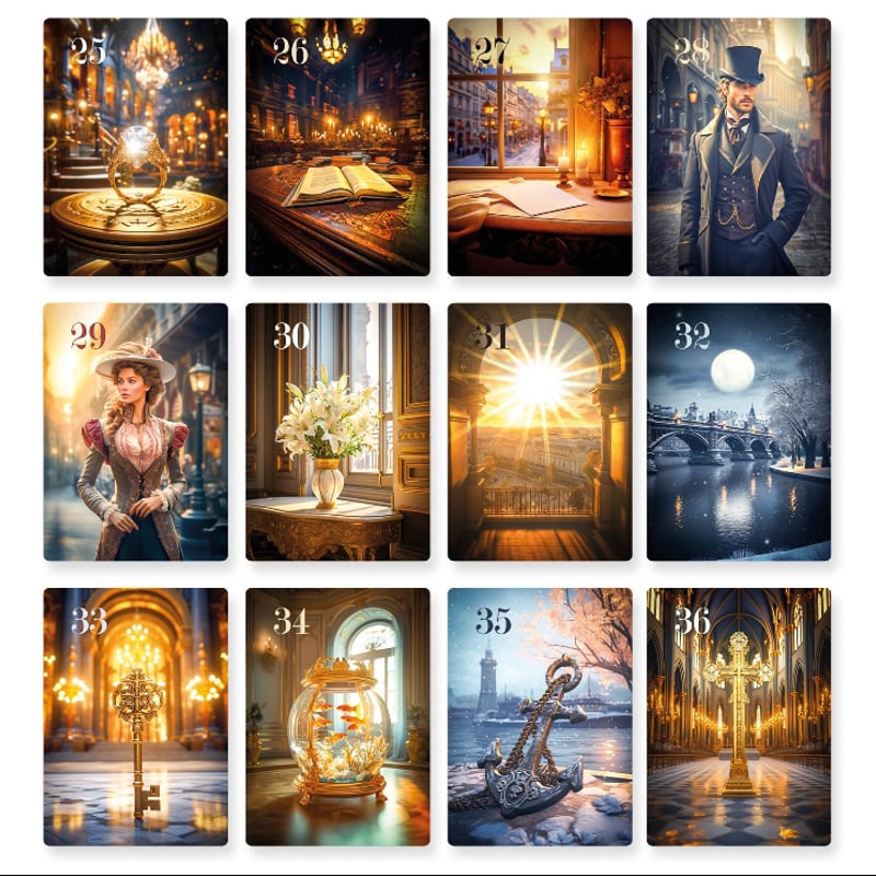 パリの冬ルノルマンカード 追加カード込み72枚セット｜作者直輸入