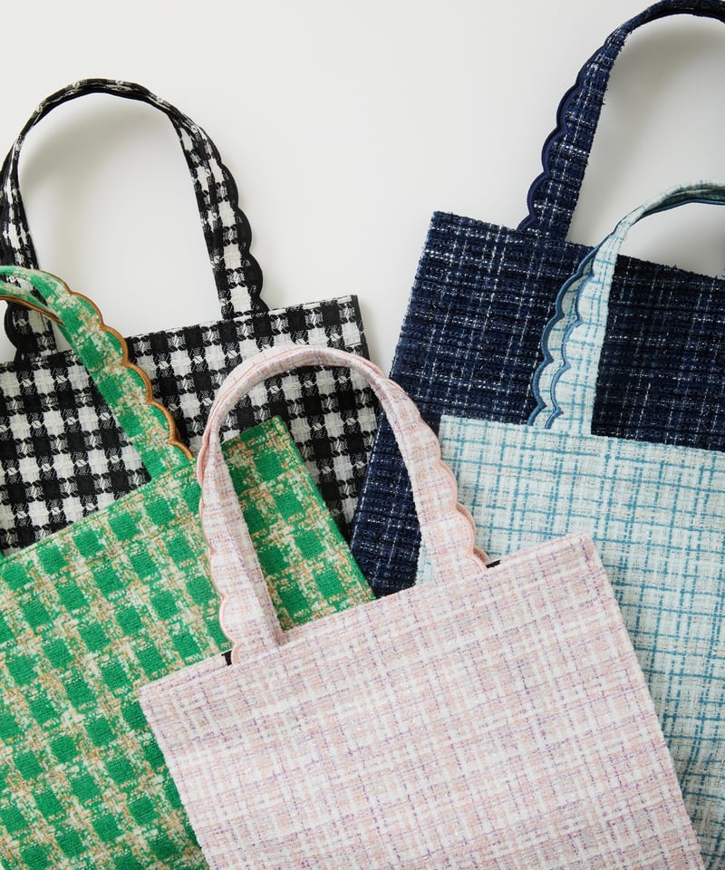 Fleur tote （square small）Tweed black | elu