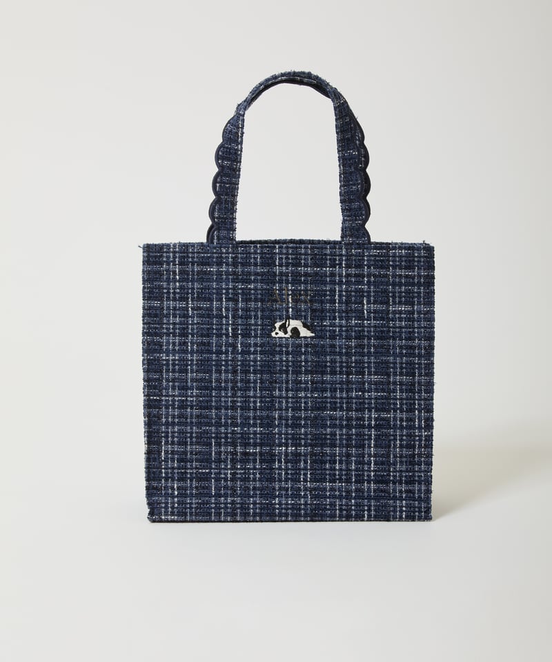 Fleur tote （square small）Tweed navy | elu