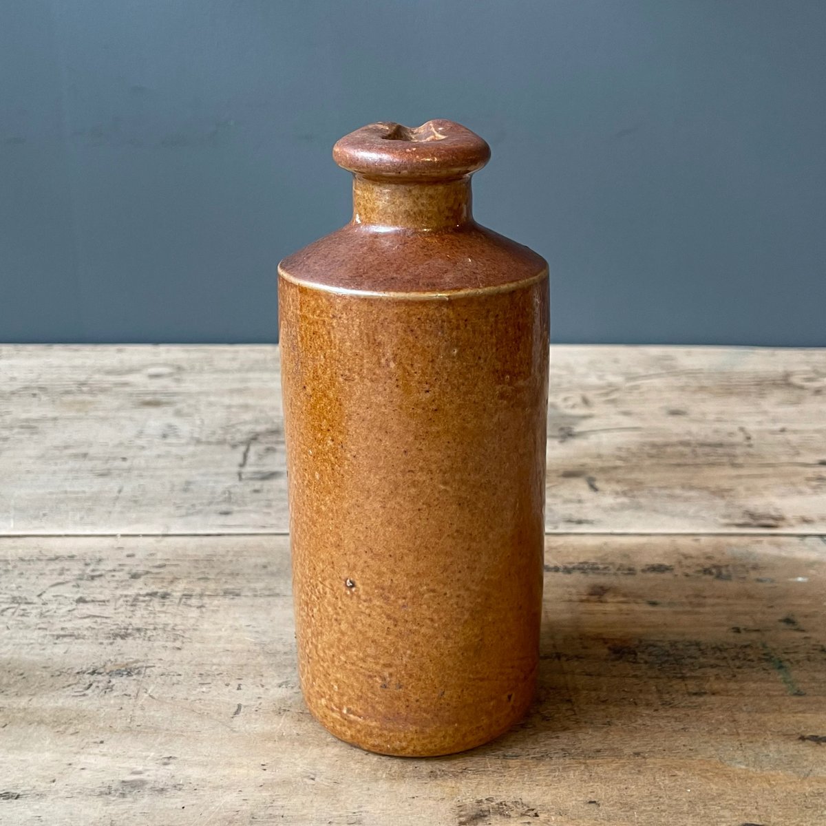 Lサイズ/イギリス陶器ストーンウェアボトル/アンティーク