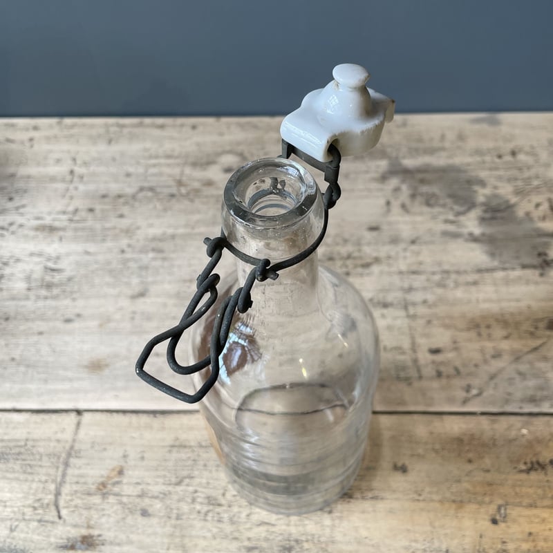 蓋付きラベル付きガラス瓶 フランスアンティーク | OGISHIMA COFFEE