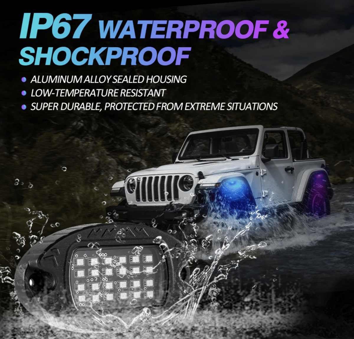 AUXBEAM】RGBWロックライト フルカラー 延長ケーブル付き | CROSS MEMBER