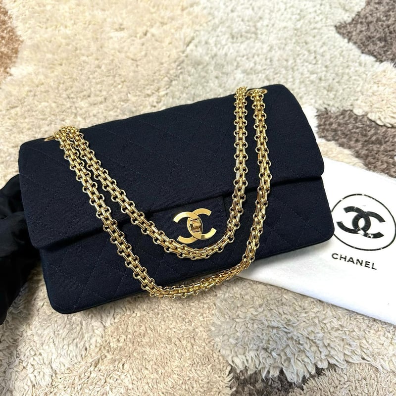 シャネル マトラッセ 2.55チェーン ショルダーバッグ ネイビー 布