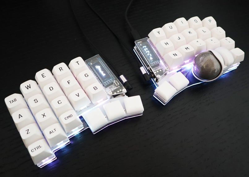 Keyball39白基板【乗り換え割 トラックボール周辺部品無しセット