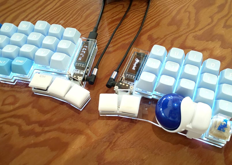 Keyball44 黒／白 | Shirogane Lab