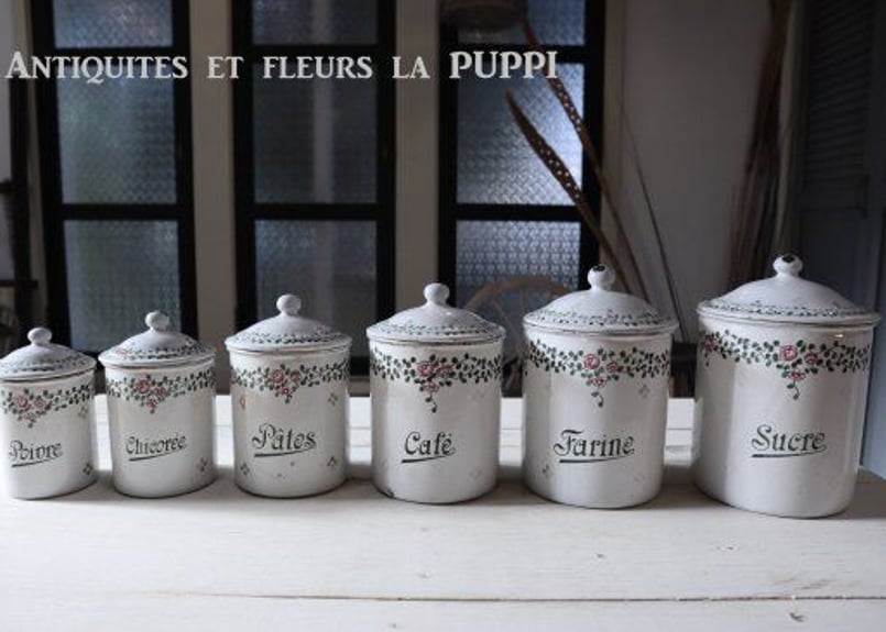 ローズバンド入荷♪BF社（BB社）アンティークキャニスター6客