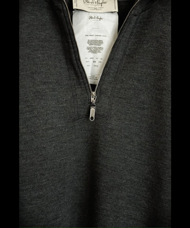 Olde H & Daughter WOOL KNIT TRACK HALF ZIP | Mu