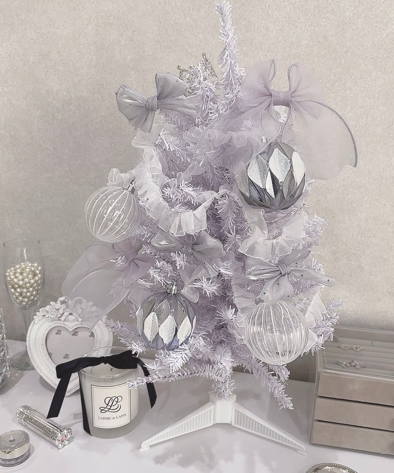 ホワイト×ブルーリボン ミニクリスマスツリー | LARME de LAPIN