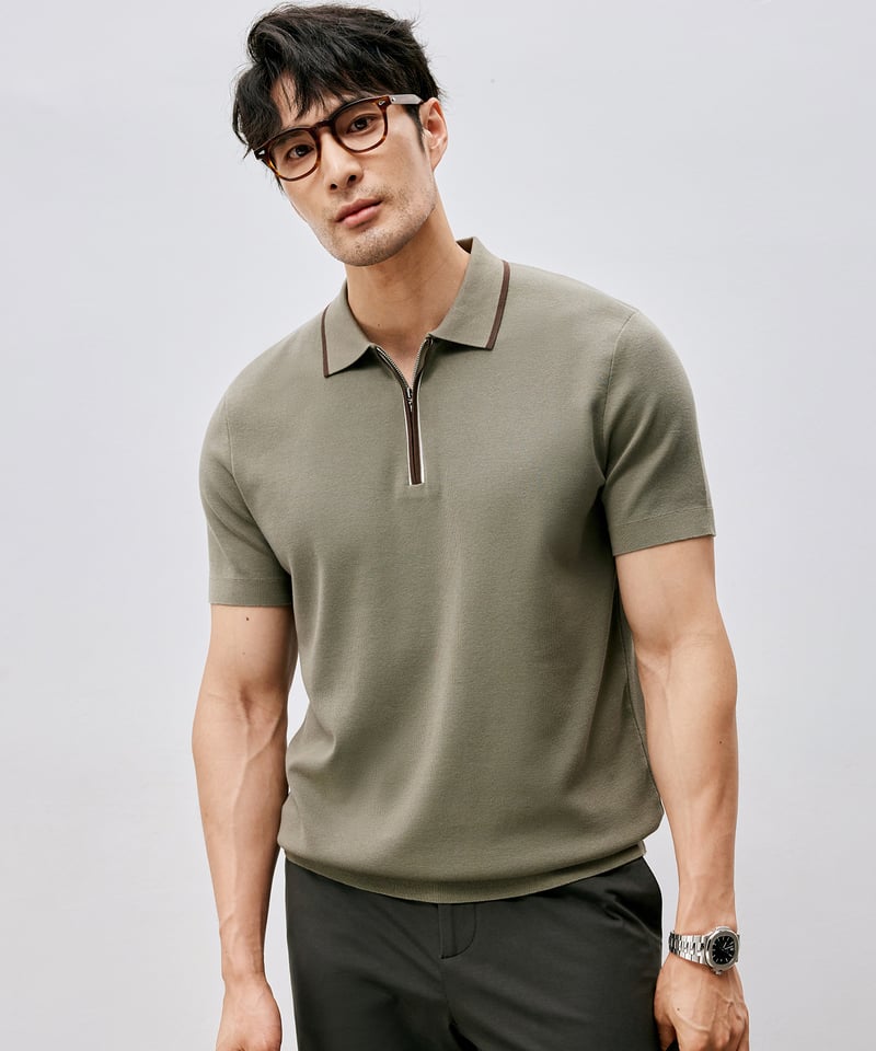 half-zip polo shirt /2color SH2533 | SANHEER