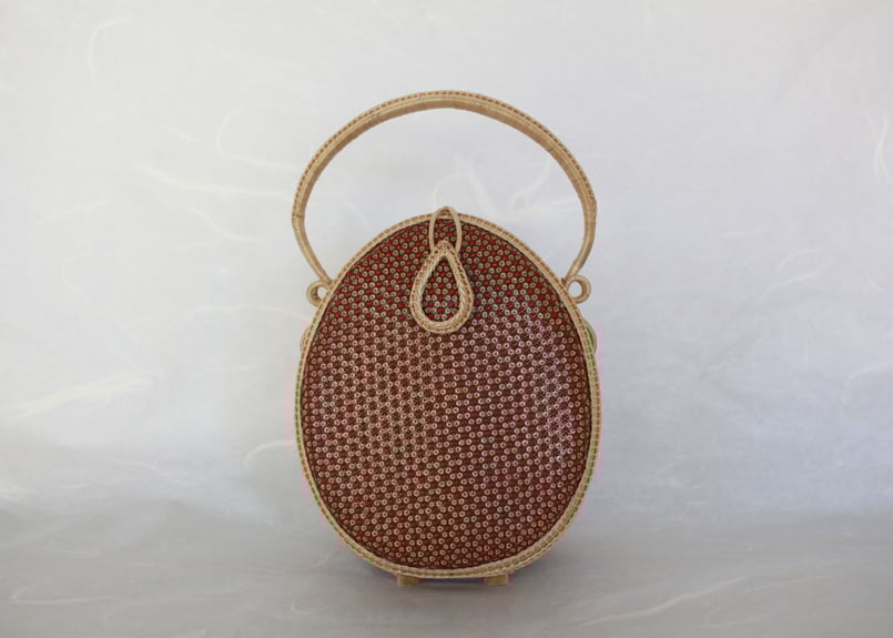 プラニー工房 ミニ竹籠バッグ（赤） | 麻乃屋【Asanoya Kyoto】