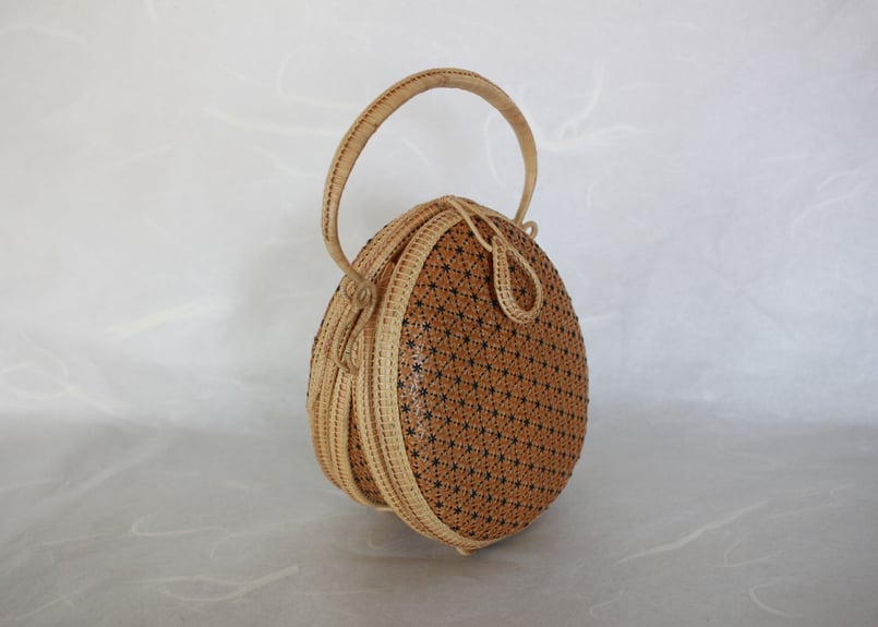 プラニー工房 ミニ竹籠バッグ（黄） | 麻乃屋【Asanoya Kyoto】