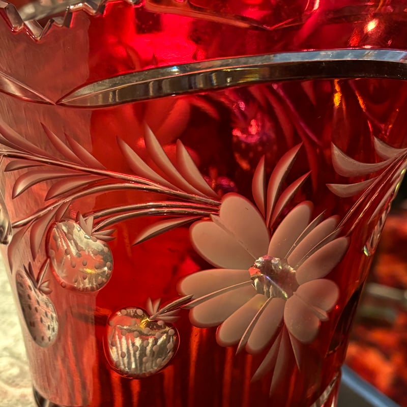 カットガラス 花瓶 フラワーベース ドイツ製 | アンティーク家具と喫茶