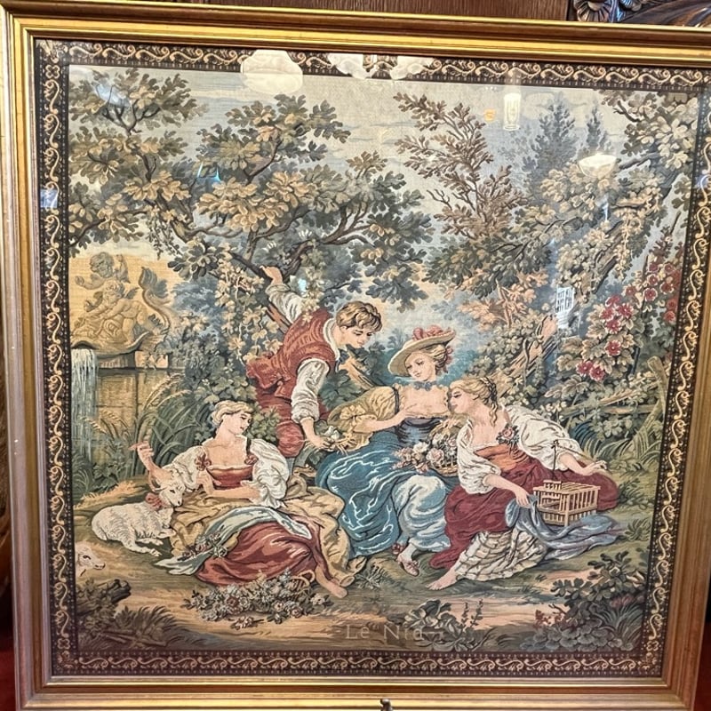 額入り ゴブラン織り 装飾額 タペストリー壁掛け 額縁 | アンティーク