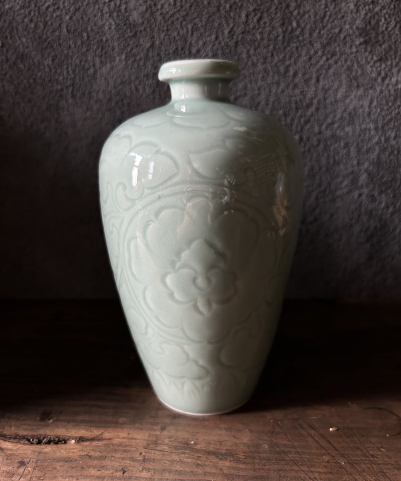 花器K11/徳利/青磁/花柄/陶器/花瓶 | 骨董・アンティークのオンライン