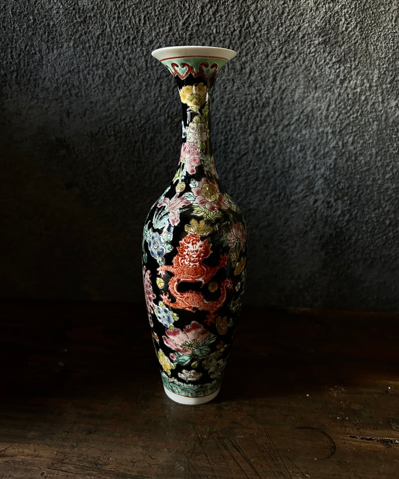 景徳鎮の花瓶/中国/龍/花柄/骨董 | 骨董・アンティークのオンライン