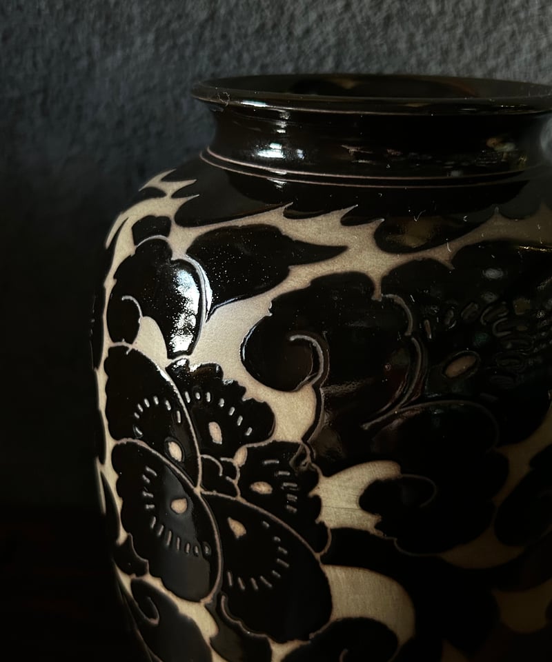 砥部焼の花器/竹山窯/飾り壺/花瓶/インテリア | 骨董・アンティークの