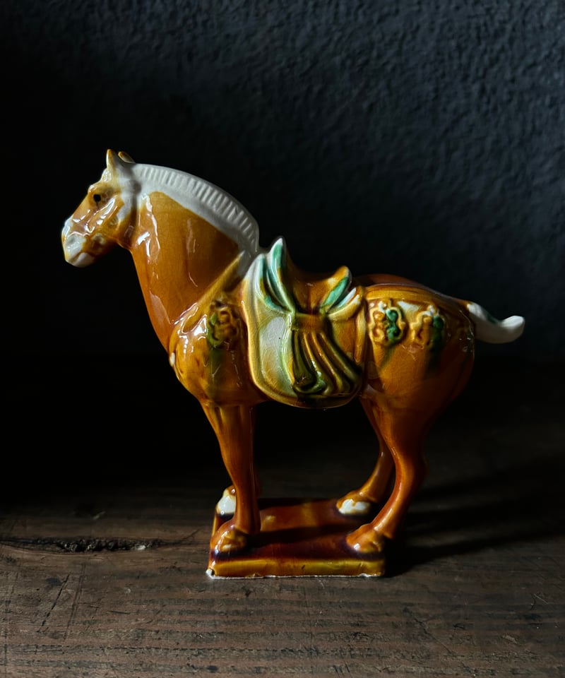 唐三彩の馬の置物/中サイズ/中国/陶器/アンティーク | 骨董
