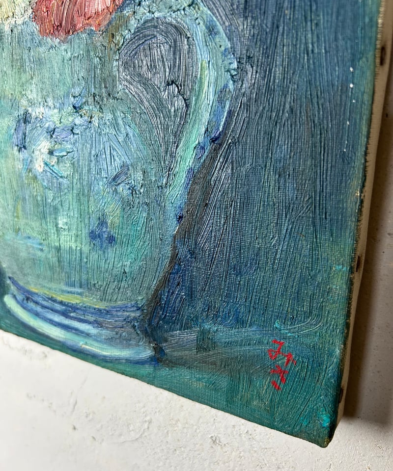 ポピーの花/静物画/油絵/アート | 骨董・アンティークのオンライン