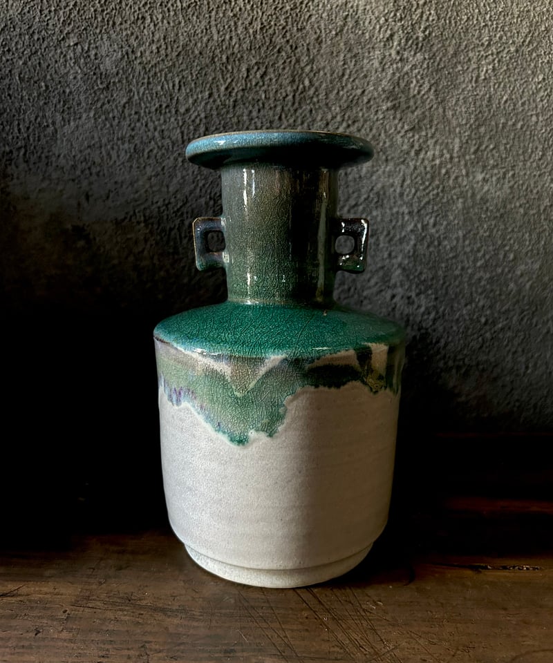 双耳花瓶/釉薬/緑/骨董 | 骨董・アンティークのオンラインショップ