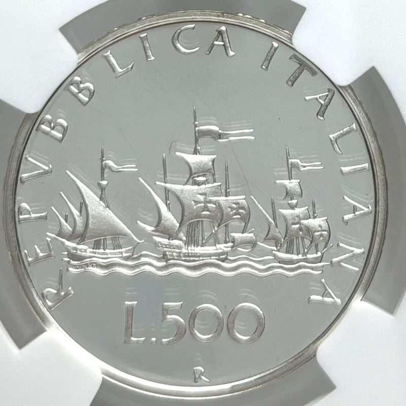 1995年 イタリア コロンブス 500リラ 銀貨 PF69 NGC 最高鑑定品 | Coin
