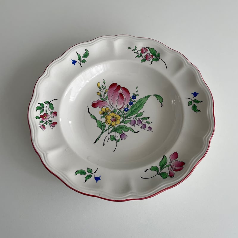 希少 Luneville パニエ デザート皿 薔薇とチューリップ皿おまとめ 希少